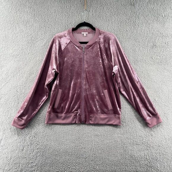 VTG Y2K Juicy Couture Lilac Shimmer Zip Up Velour Track Jacket - Picture 4 of 14